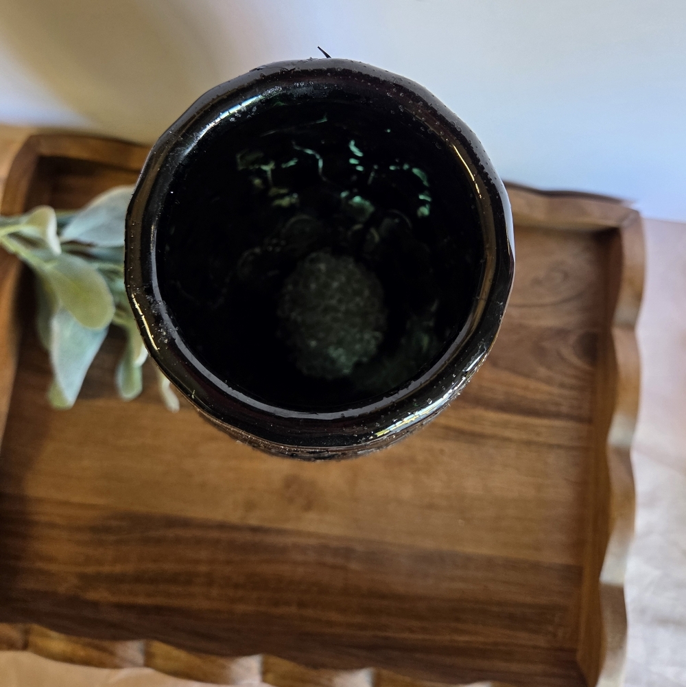 Black Painted Vintage Vase - 12" - Picture 4 of 4